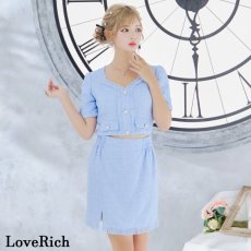 画像7: 【SALE30％OFF】【SMLサイズ/4カラー】ツイード セットアップ 袖あり 背中隠し 谷間魅せ タイト ミニドレス キャバドレス  (7)