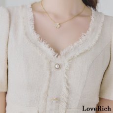 画像12: 【SALE30％OFF】【SMLサイズ/4カラー】ツイード セットアップ 袖あり 背中隠し 谷間魅せ タイト ミニドレス キャバドレス  (12)