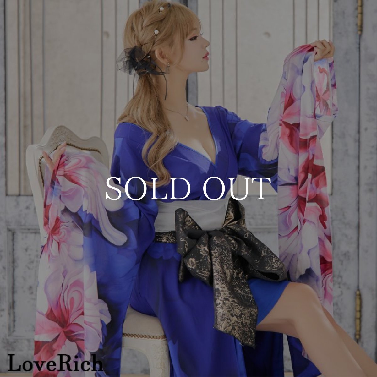 画像2: 【高級ライン】【2点セット】花柄 シフォン ミニスカート ロング 豪華 花魁 着物 ドレス コスプレ イベント ハロウィン (2)