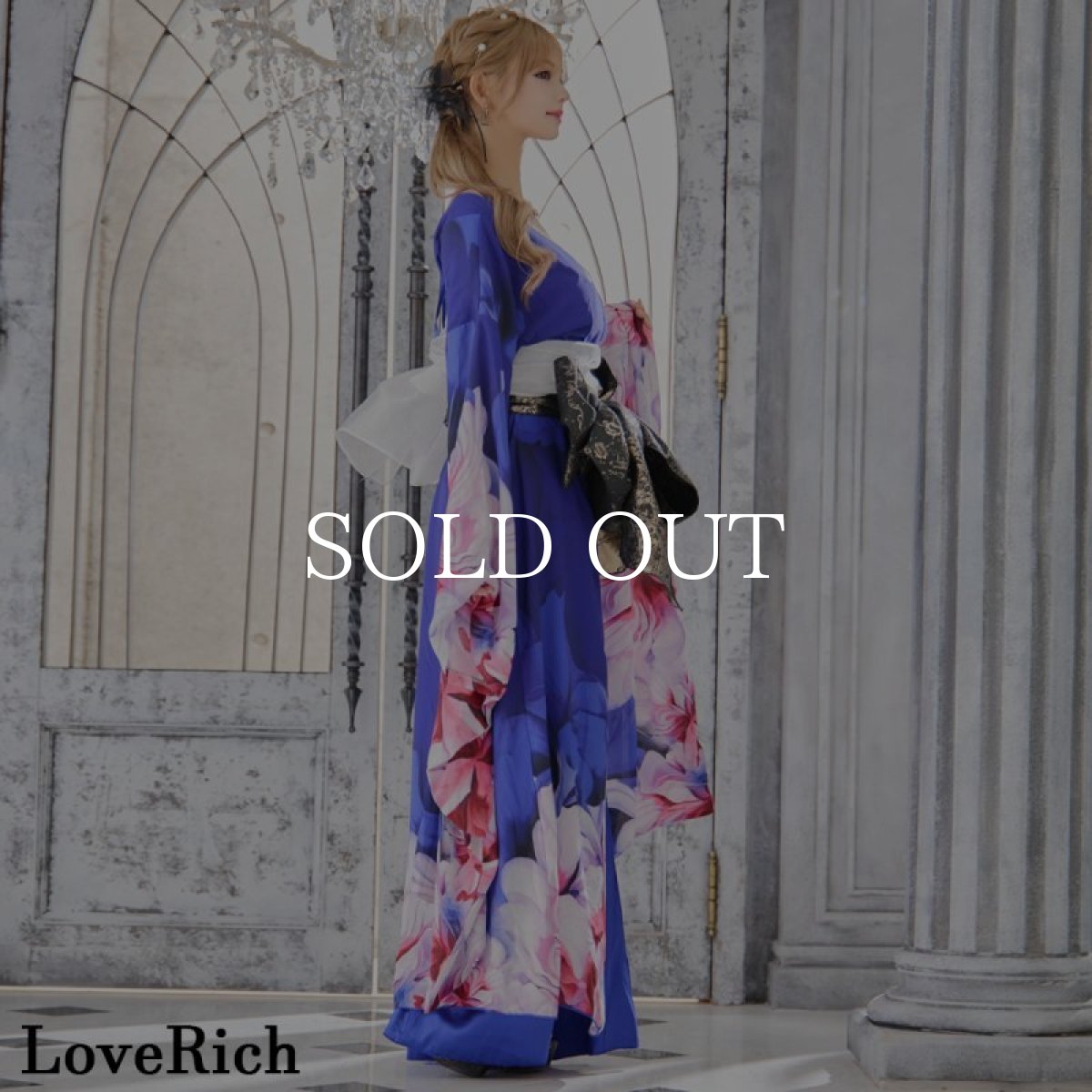 画像11: 【高級ライン】【2点セット】花柄 シフォン ミニスカート ロング 豪華 花魁 着物 ドレス コスプレ イベント ハロウィン (11)