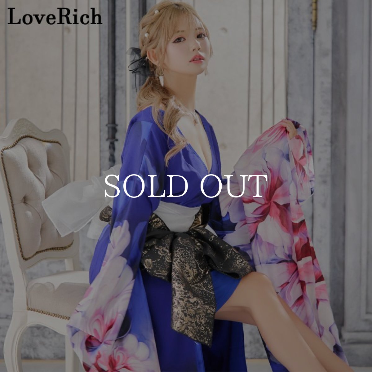 画像5: 【高級ライン】【2点セット】花柄 シフォン ミニスカート ロング 豪華 花魁 着物 ドレス コスプレ イベント ハロウィン (5)