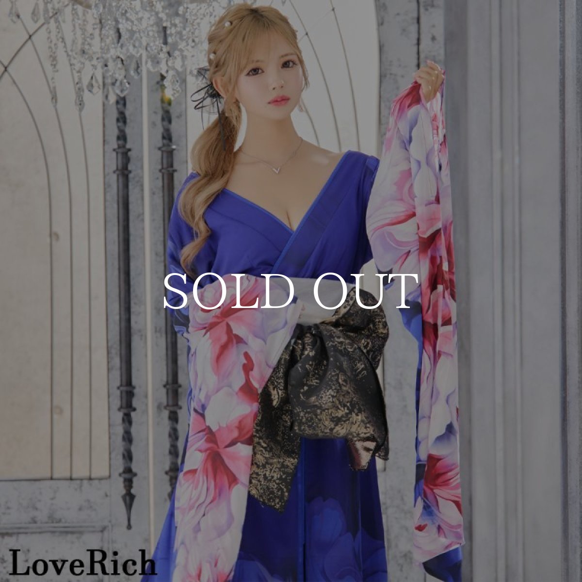 画像4: 【高級ライン】【2点セット】花柄 シフォン ミニスカート ロング 豪華 花魁 着物 ドレス コスプレ イベント ハロウィン (4)