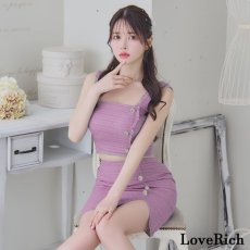 画像10: 【SALE10％OFF】【SMLサイズ/4カラー】ツイード セットアップ スクエアネック ノースリーブ タイト ミニドレス キャバドレス  (10)