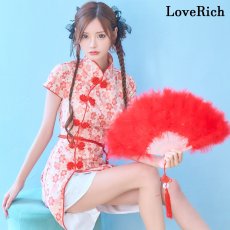 画像4: 【SMLサイズ/2カラー/3点セット】スリット 美胸 花柄 美脚 チャイナドレス チャイナ服 ミニ コスプレ イベント ハロウィン キャバドレス (4)