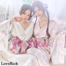 画像2: 送料無料！【高級ライン】【2カラー/2点セット】花柄 刺繍 スリット 透け ロング 花魁 着物 ドレス コスプレ イベント ハロウィン キャバドレス (2)