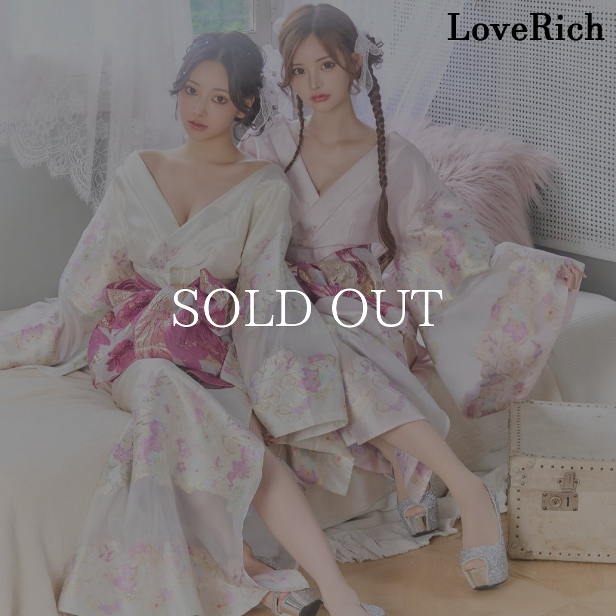 画像1: 送料無料！【高級ライン】【2カラー/2点セット】花柄 刺繍 スリット 透け ロング 花魁 着物 ドレス コスプレ イベント ハロウィン キャバドレス (1)