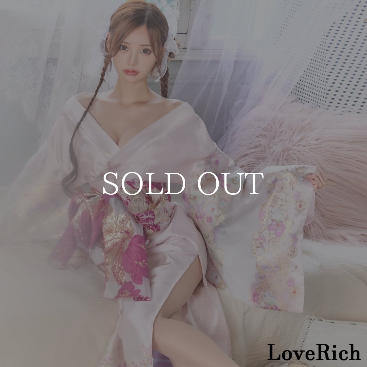 画像7: 送料無料！【高級ライン】【2カラー/2点セット】花柄 刺繍 スリット 透け ロング 花魁 着物 ドレス コスプレ イベント ハロウィン キャバドレス (7)