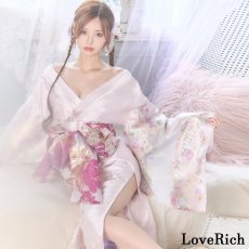 画像7: 送料無料！【高級ライン】【2カラー/2点セット】花柄 刺繍 スリット 透け ロング 花魁 着物 ドレス コスプレ イベント ハロウィン キャバドレス (7)