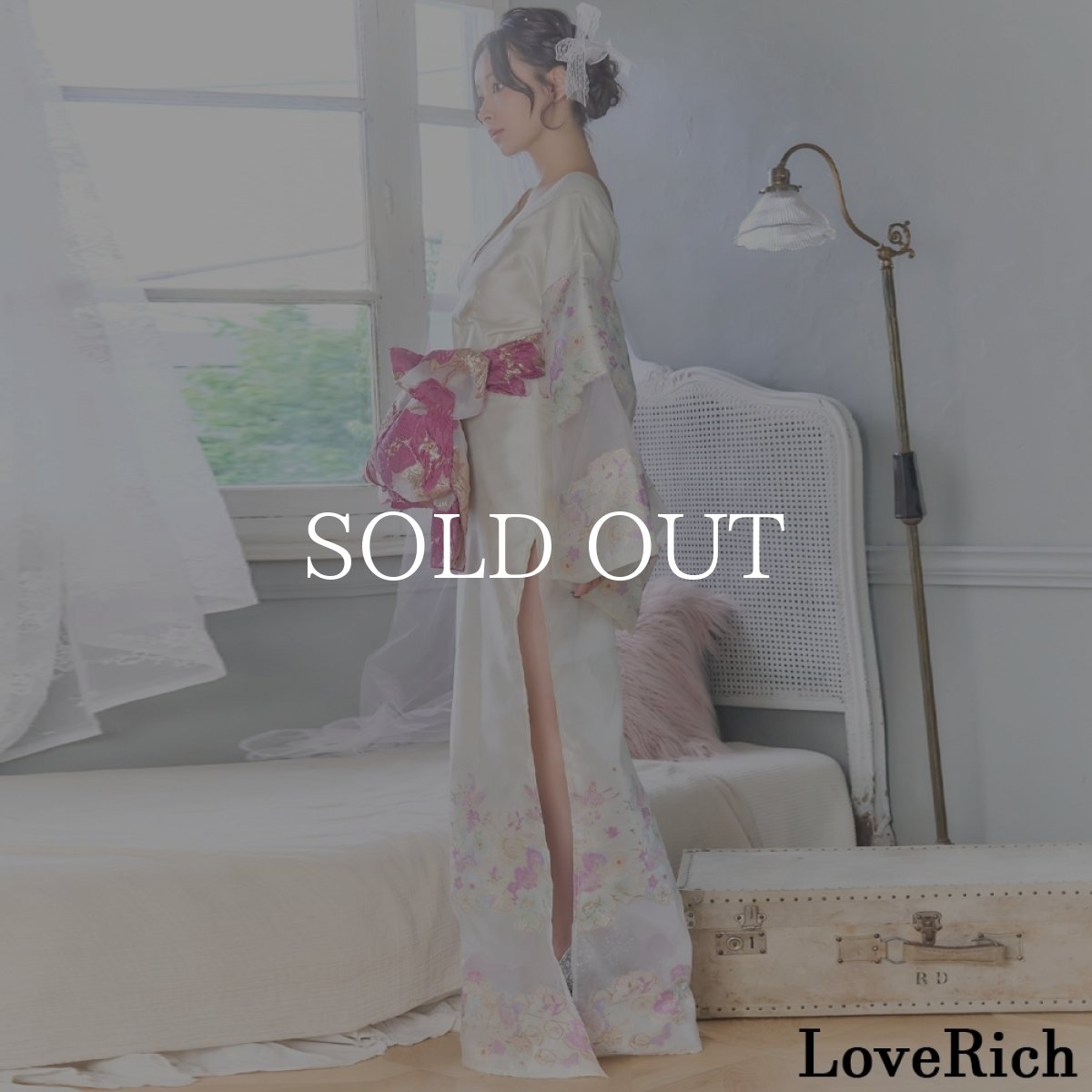 画像16: 送料無料！【高級ライン】【2カラー/2点セット】花柄 刺繍 スリット 透け ロング 花魁 着物 ドレス コスプレ イベント ハロウィン キャバドレス (16)