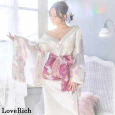画像5: 送料無料！【高級ライン】【2カラー/2点セット】花柄 刺繍 スリット 透け ロング 花魁 着物 ドレス コスプレ イベント ハロウィン キャバドレス (5)