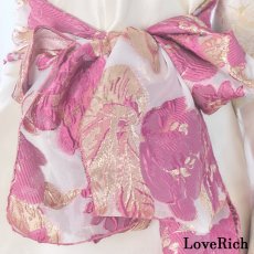 画像14: 送料無料！【高級ライン】【2カラー/2点セット】花柄 刺繍 スリット 透け ロング 花魁 着物 ドレス コスプレ イベント ハロウィン キャバドレス (14)