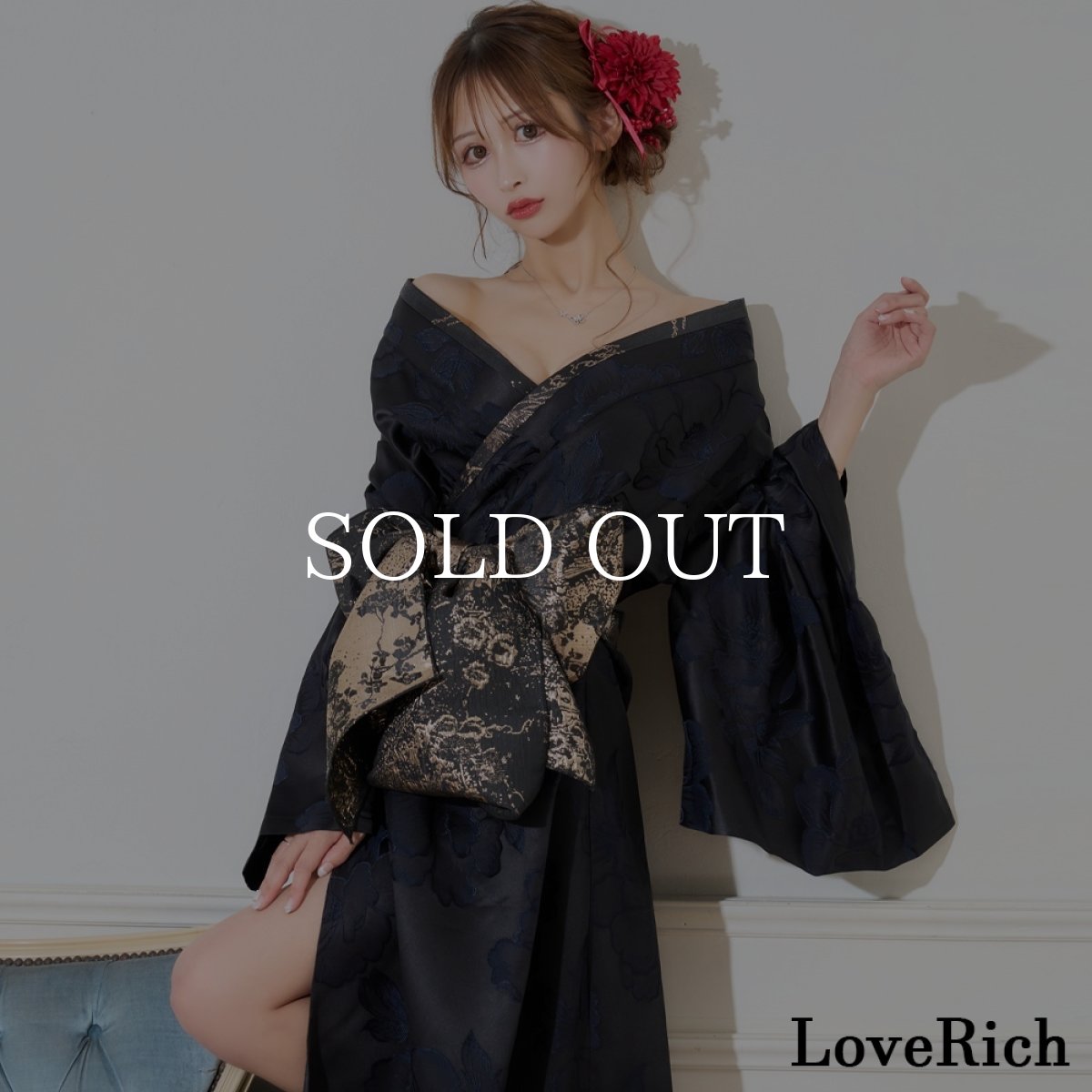 画像3: 送料無料！【高級ライン】【2カラー/2点セット】花柄 ロング オフショル 豪華 花魁 着物 ドレス コスプレ イベント ハロウィン (3)