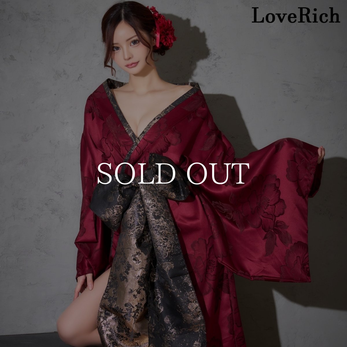 画像8: 送料無料！【高級ライン】【2カラー/2点セット】花柄 ロング オフショル 豪華 花魁 着物 ドレス コスプレ イベント ハロウィン (8)