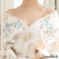 画像14: 【高級ライン】【4カラー/2点セット】こだわり花柄刺繍 蝶々柄 和柄 オフショル ミニ 豪華 帯 リボン 花魁 着物 ドレス コスプレ イベント ハロウィン (14)