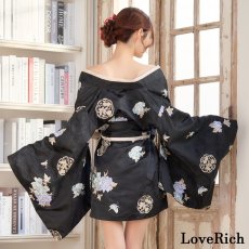 画像22: 【高級ライン】【4カラー/2点セット】こだわり花柄刺繍 蝶々柄 和柄 オフショル ミニ 豪華 帯 リボン 花魁 着物 ドレス コスプレ イベント ハロウィン (22)