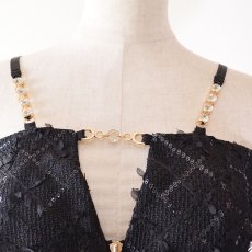 画像18: 【SMLサイズ/3カラー】セットアップ ファスナー フレアスカート ショルダーストーン タイト セクシー ミニドレス キャバドレス  (18)