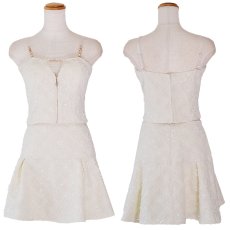 画像16: 【SMLサイズ/3カラー】セットアップ ファスナー フレアスカート ショルダーストーン タイト セクシー ミニドレス キャバドレス  (16)