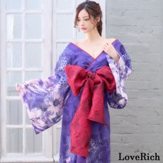 画像7: 送料無料！【高級ライン】【2カラー/2点セット】ヒョウ柄 花柄 スリット ロング オフショル 豪華 花魁 着物 ドレス コスプレ イベント ハロウィン (7)