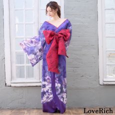 画像8: 送料無料！【高級ライン】【2カラー/2点セット】ヒョウ柄 花柄 スリット ロング オフショル 豪華 花魁 着物 ドレス コスプレ イベント ハロウィン (8)