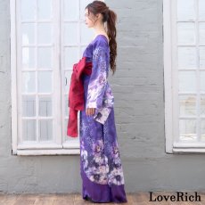 画像13: 送料無料！【高級ライン】【2カラー/2点セット】ヒョウ柄 花柄 スリット ロング オフショル 豪華 花魁 着物 ドレス コスプレ イベント ハロウィン (13)