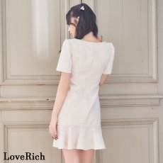 画像10: 【SMLサイズ】マーメイドスカート パールファスナー ボタン 袖あり 背中隠し 美胸 タイト ミニドレス キャバドレス  (10)