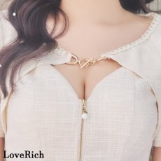 画像6: 【SMLサイズ】マーメイドスカート パールファスナー ボタン 袖あり 背中隠し 美胸 タイト ミニドレス キャバドレス  (6)