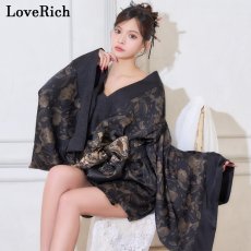 画像6: 【2点セット】シック 花柄 和柄 オフショル ミニ 豪華 帯 リボン 花魁 着物 ドレス コスプレ イベント ハロウィン (6)