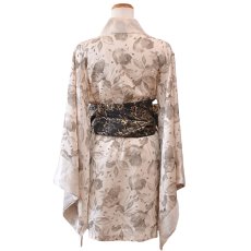 画像17: 【2点セット】シック 花柄 和柄 オフショル ミニ 豪華 帯 リボン 花魁 着物 ドレス コスプレ イベント ハロウィン (17)