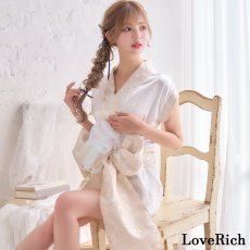 画像1: 【2点セット】花柄ノースリーブ ミニ 豪華 帯 リボン 花魁 着物 ドレス コスプレ イベント ハロウィン (1)