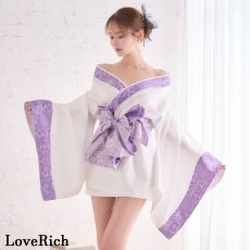 画像5: 【高級ライン】【2点セット】和モダン ジャガード オフショル ミニ 豪華 帯 リボン 花魁 着物 ドレス コスプレ イベント ハロウィン (5)