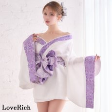 画像3: 【高級ライン】【2点セット】和モダン ジャガード オフショル ミニ 豪華 帯 リボン 花魁 着物 ドレス コスプレ イベント ハロウィン (3)