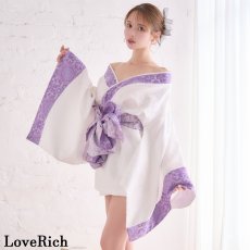 画像12: 【高級ライン】【2点セット】和モダン ジャガード オフショル ミニ 豪華 帯 リボン 花魁 着物 ドレス コスプレ イベント ハロウィン (12)