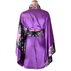 画像24: 【2点セット/5カラー】バイカラー 花柄 和柄 オフショル ミニ 豪華 帯 リボン 花魁 着物 ドレス コスプレ イベント ハロウィン (24)