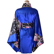 画像26: 【2点セット/5カラー】バイカラー 花柄 和柄 オフショル ミニ 豪華 帯 リボン 花魁 着物 ドレス コスプレ イベント ハロウィン (26)