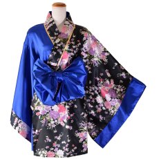 画像25: 【2点セット/5カラー】バイカラー 花柄 和柄 オフショル ミニ 豪華 帯 リボン 花魁 着物 ドレス コスプレ イベント ハロウィン (25)