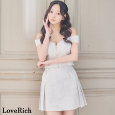画像2: 【SMLサイズ】セットアップ キャミソール オフショル フロントファスナー パールライン 美胸 タイト ミニドレス キャバドレス  (2)