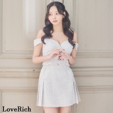 画像5: 【SMLサイズ】セットアップ キャミソール オフショル フロントファスナー パールライン 美胸 タイト ミニドレス キャバドレス  (5)