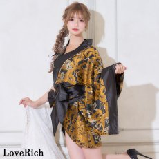 画像7: 【2点セット/2カラー】アシンメトリー 花柄 和柄 ミニ 豪華 帯 リボン 花魁 着物 ドレス コスプレ イベント ハロウィン (7)