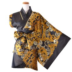 画像20: 【2点セット/2カラー】アシンメトリー 花柄 和柄 ミニ 豪華 帯 リボン 花魁 着物 ドレス コスプレ イベント ハロウィン (20)