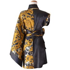 画像21: 【2点セット/2カラー】アシンメトリー 花柄 和柄 ミニ 豪華 帯 リボン 花魁 着物 ドレス コスプレ イベント ハロウィン (21)