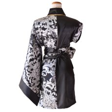 画像19: 【2点セット/2カラー】アシンメトリー 花柄 和柄 ミニ 豪華 帯 リボン 花魁 着物 ドレス コスプレ イベント ハロウィン (19)