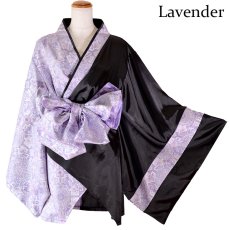 画像19: 【高級ライン】【2点セット/3カラー】バイカラー 花柄 和柄 オフショル ミニ 豪華 帯 リボン 花魁 着物 ドレス コスプレ イベント ハロウィン (19)