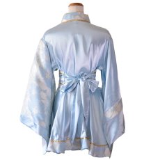 画像19: 【2点セット/2カラー】花柄 和柄 ツートン フリル ミニ 豪華 帯 リボン 花魁 着物 ドレス コスプレ イベント ハロウィン (19)