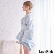 画像16: 【2点セット/2カラー】花柄 和柄 ツートン フリル ミニ 豪華 帯 リボン 花魁 着物 ドレス コスプレ イベント ハロウィン (16)