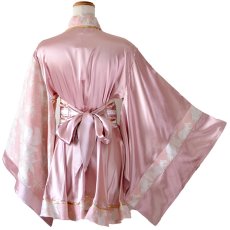 画像21: 【2点セット/2カラー】花柄 和柄 ツートン フリル ミニ 豪華 帯 リボン 花魁 着物 ドレス コスプレ イベント ハロウィン (21)