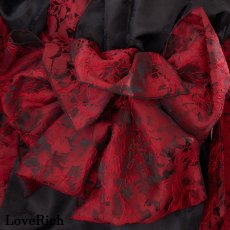 画像9: 【高級ライン】【2点セット】バイカラー 花柄 和柄 オフショル ミニ 豪華 帯 リボン 花魁 着物 ドレス コスプレ イベント ハロウィン (9)