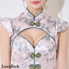 画像13: 【3点セット/SMLサイズ/2カラー】ブラックレース スリット デコルテカット 美胸 谷間魅せ 美脚 チャイナドレス チャイナ服 ミニ コスプレ イベント ハロウィン キャバドレス (13)
