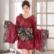 画像5: 【高級ライン】【2点セット】花柄 オフショル ミニ 豪華 帯 リボン 花魁 着物 ドレス コスプレ イベント ハロウィン (5)