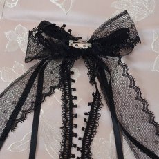 画像22: 【SMLサイズ/2カラー】蝶々柄 ウエスト編み上げ レースアップ デコルテカット リボン レース スリット パフスリーブ 美胸 谷間魅せ 美脚 チャイナドレス チャイナ服 ミニ コスプレ イベント ハロウィン キャバドレス (22)