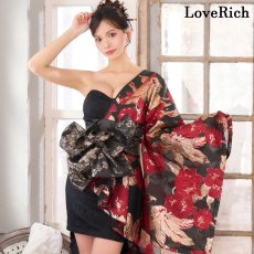画像5: 【高級ライン】【4カラー/2点セット】ワンショル アシンメトリー 花柄 レース ミニ 豪華 帯 花魁 着物 ドレス コスプレ ハロウィン キャバドレス (5)